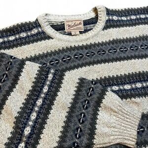 Vintage Woolrich knitted striped grandpa grunge sweater size medium